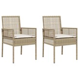VidaXL Tuinstoel Beige Poly Rattan (2 st.) - 34% Korting