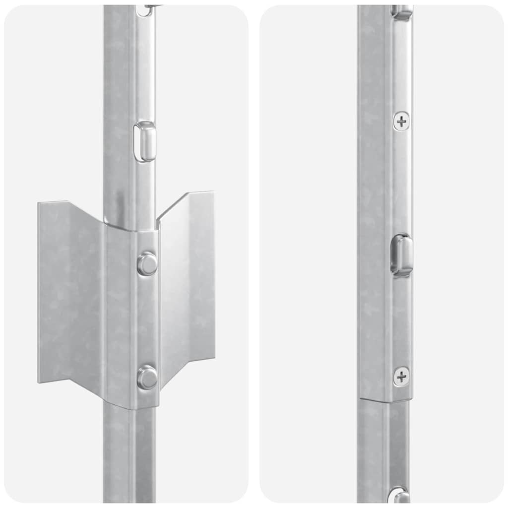 vidaXL Ingegrapte Hekpalen - 11 stuks - Zilver - 180 cm - Gepoedercoat Staal (34% Korting)