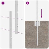 vidaXL Ingegrapte Hekpalen - 11 stuks - Zilver - 180 cm - Gepoedercoat Staal (34% Korting)