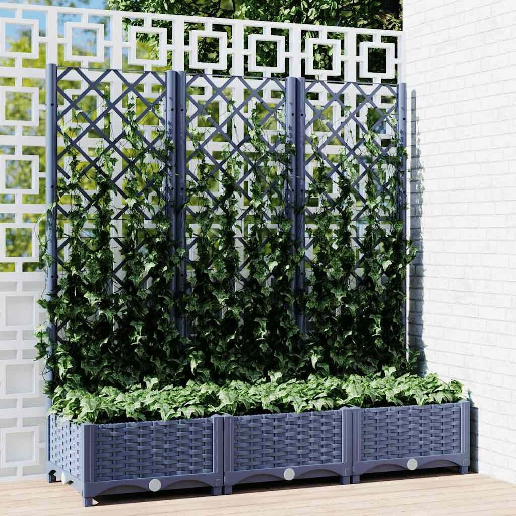 Plantenbak met latwerk 120x40x121,5 cm Donkergrijs - 34% Korting