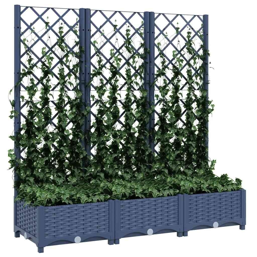 Plantenbak met latwerk 120x40x121,5 cm Donkergrijs - 34% Korting