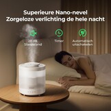 Luchtbevochtiger 1.8L Koele Nevel met Nachtlampje & Diffuser - 35% Korting!