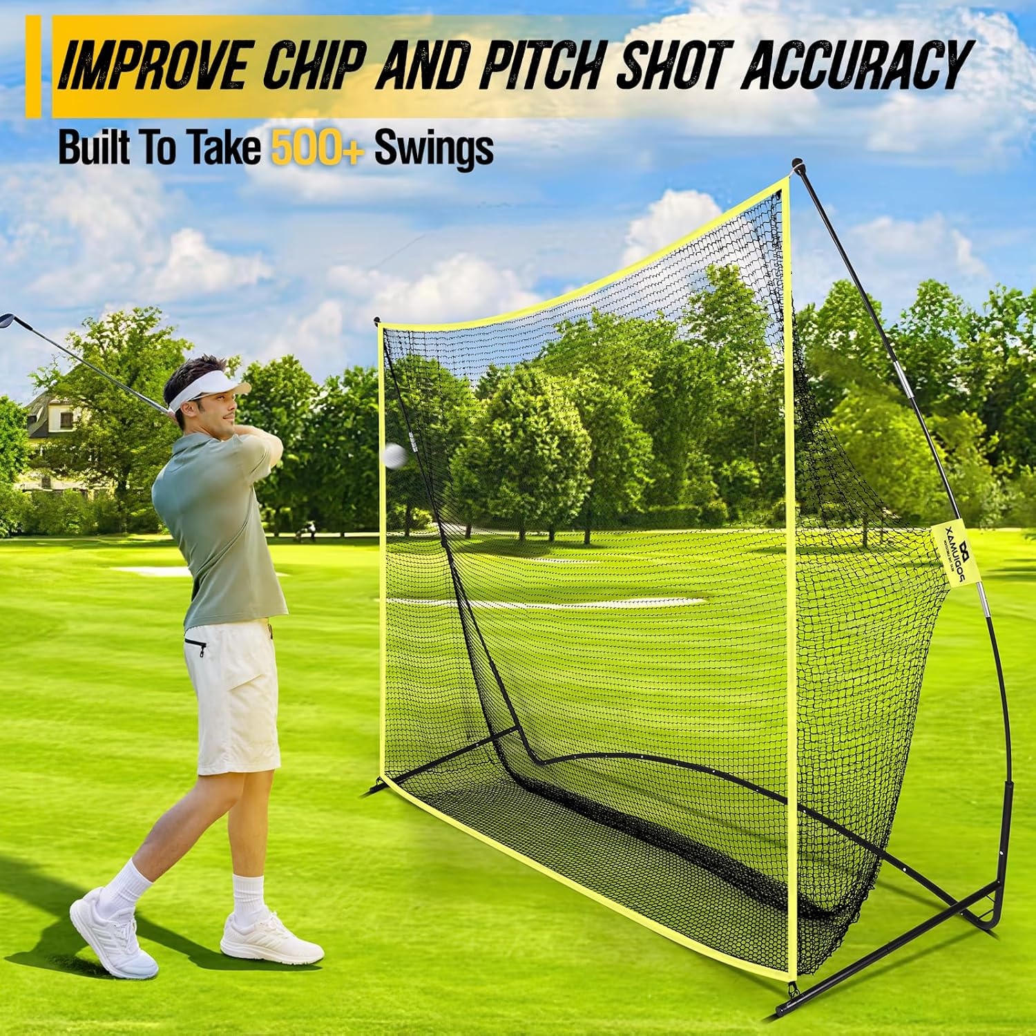 Golf Oefennet 3x2.1m - Geschikt voor Golf, Voetbal & Honkbal | 54% Korting