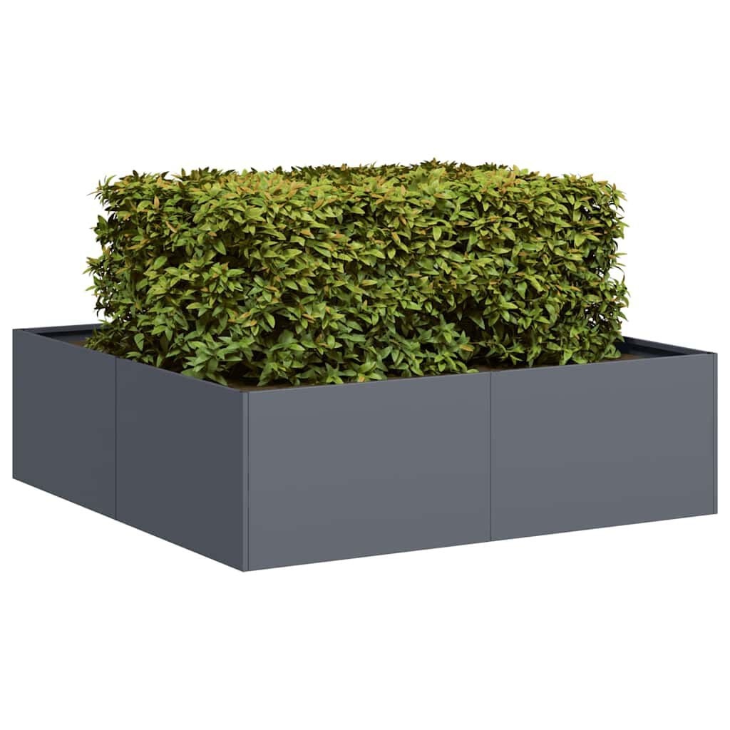 Plantenbak van Staal 100x100x30 cm Antraciet - 34% Korting!