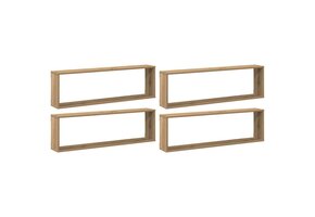 vidaXL Kubus Wandschappen van Bewerkt Hout - 4 Stuks - 29% Korting