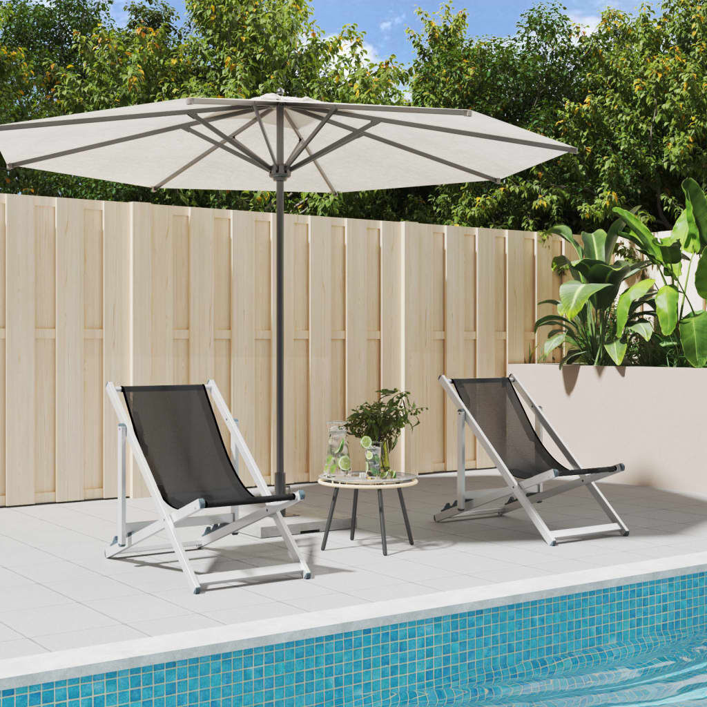 2x Inklapbare Strandstoelen Grijs - Aluminium/Textileen (54% Korting)