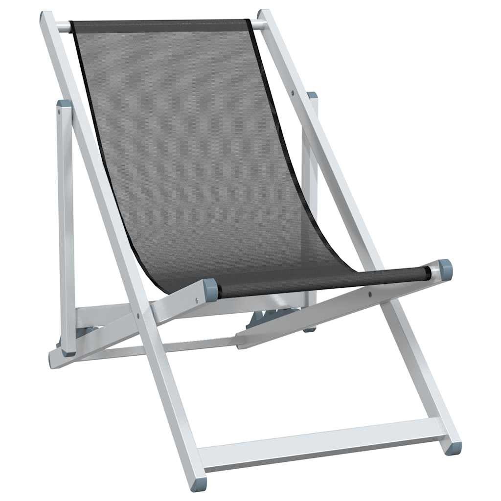 2x Inklapbare Strandstoelen Grijs - Aluminium/Textileen (54% Korting)