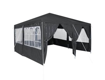 Partytent Antraciet 400x400cm met 8 zijwanden - 35% Korting