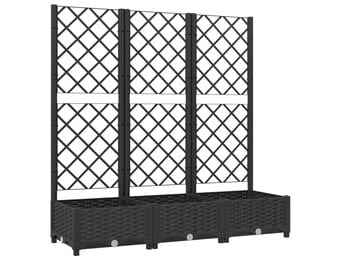 Zwarte Plantenbak met Latwerk 120x40x121,5 cm - 34% Korting