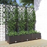 Zwarte Plantenbak met Latwerk 120x40x121,5 cm - 34% Korting
