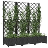 Zwarte Plantenbak met Latwerk 120x40x121,5 cm - 34% Korting