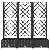 Zwarte Plantenbak met Latwerk 120x40x121,5 cm - 34% Korting