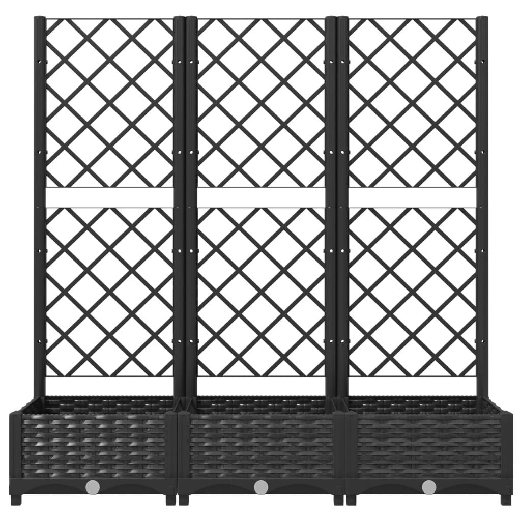 Zwarte Plantenbak met Latwerk 120x40x121,5 cm - 34% Korting