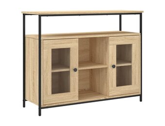 Dressoir 100x35x80 cm Bewerkt Hout Sonoma Eikenkleurig - 41% Korting