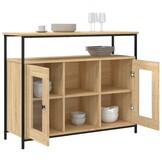 Dressoir 100x35x80 cm Bewerkt Hout Sonoma Eikenkleurig - 41% Korting