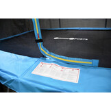 Trampoline rechthoekig - 373 x 253 cm - met net - lichtblauw