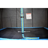 Trampoline rechthoekig - 373 x 253 cm - met net - lichtblauw