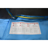 Trampoline rechthoekig - 373 x 253 cm - met net - lichtblauw