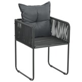 4x Poly Rattan Tuinstoelen met Kussens - Zwart 35% Korting