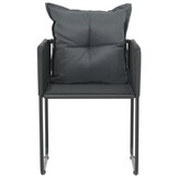 4x Poly Rattan Tuinstoelen met Kussens - Zwart 35% Korting