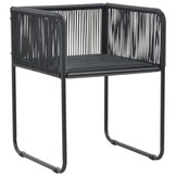 4x Poly Rattan Tuinstoelen met Kussens - Zwart 35% Korting