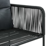 4x Poly Rattan Tuinstoelen met Kussens - Zwart 35% Korting