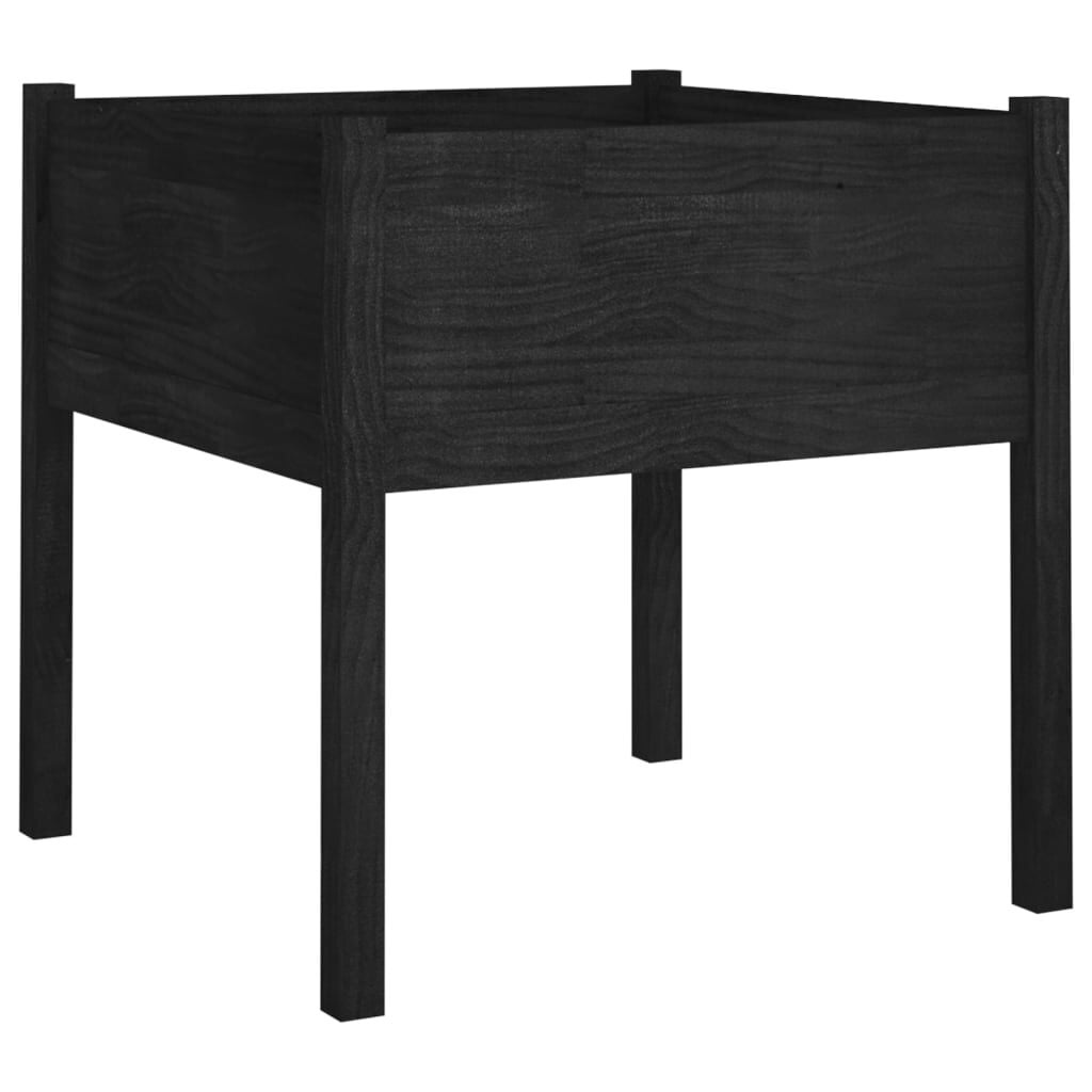 Plantenbak Grenenhout Zwart 70x70x70 cm - 53% Korting