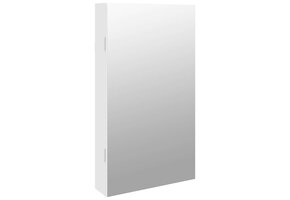 Sieradenkast met Spiegel & LED - Wandmontage Wit - 29% Korting