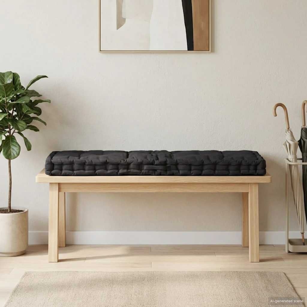 Palletvloerkussen 120x40x7 cm Katoen Zwart - 34% Korting