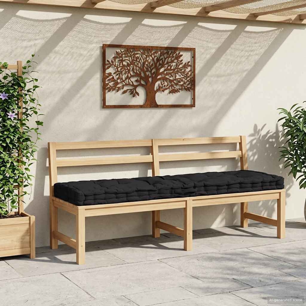 Palletvloerkussen 120x40x7 cm Katoen Zwart - 34% Korting