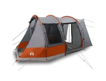 vidaXL Autotent 2-persoons waterdicht grijs en oranje