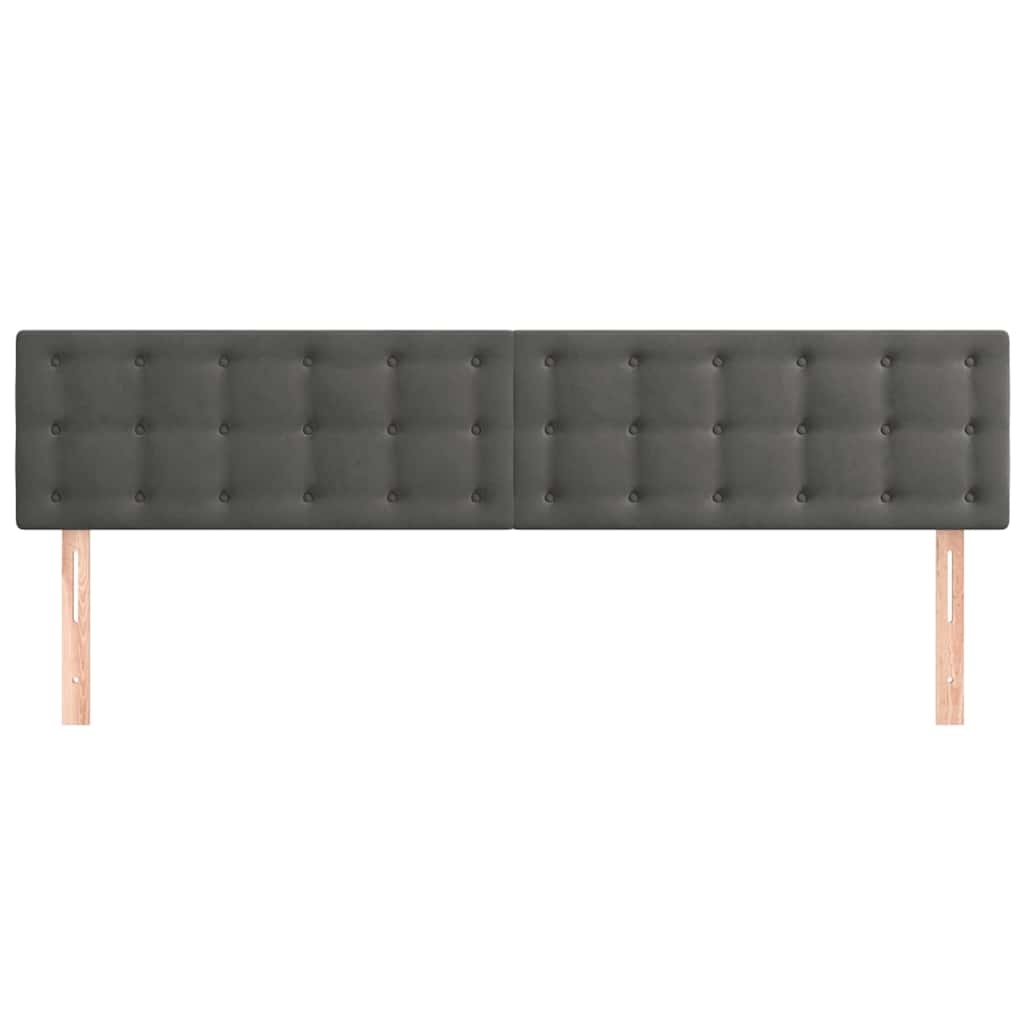 2 Hoofdborden 80x5x78/88 cm Donkergrijs Fluweel - 34% Korting