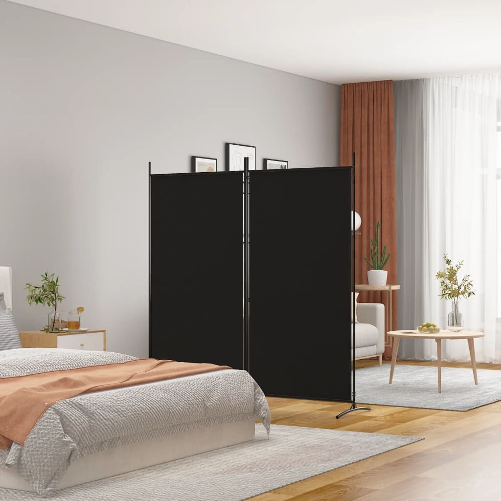 Kamerscherm met 2 Panelen (175x180 cm) - Zwart, 33% Korting