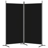 Kamerscherm met 2 Panelen (175x180 cm) - Zwart, 33% Korting