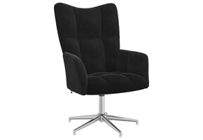 Draaiende Relaxstoel Fluweel Zwart - 34% Korting