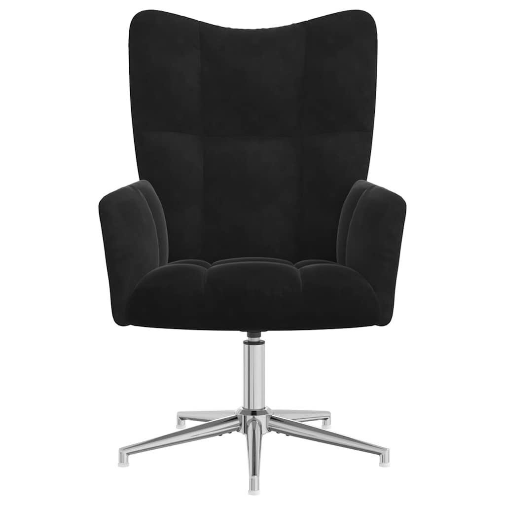 Draaiende Relaxstoel Fluweel Zwart - 34% Korting