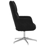 Draaiende Relaxstoel Fluweel Zwart - 34% Korting