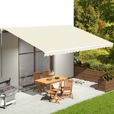 vidaXL Vervangingsdoek voor luifel 600x350 cm polyester crèmekleurig