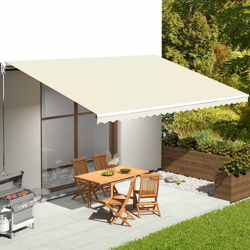 vidaXL Vervangingsdoek voor luifel 600x350 cm polyester crèmekleurig