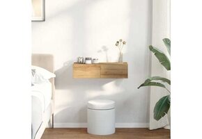 Wandrek met lades - bewerkt hout - 60x26,5x15 cm - Artisanaal Eiken - 34% Korting
