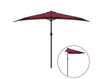 vidaXL Balkonparasol half aluminium paal 300x155x223 cm bordeauxrood