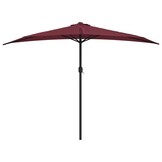 vidaXL Balkonparasol half aluminium paal 300x155x223 cm bordeauxrood
