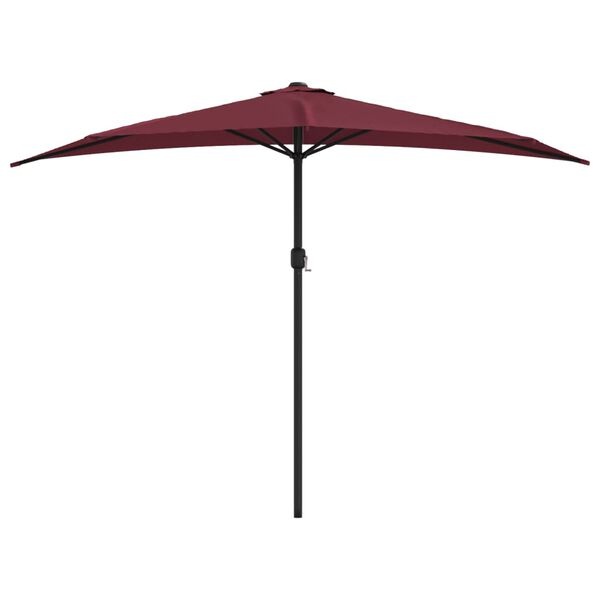 vidaXL Balkonparasol half aluminium paal 300x155x223 cm bordeauxrood