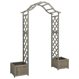 Pergola met plantenbak van vurenhout - 175x40x204 cm - Grijs (35% korting)