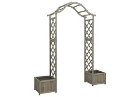 Pergola met plantenbak van vurenhout - 175x40x204 cm - Grijs (35% korting)