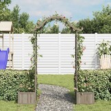 Pergola met plantenbak van vurenhout - 175x40x204 cm - Grijs (35% korting)