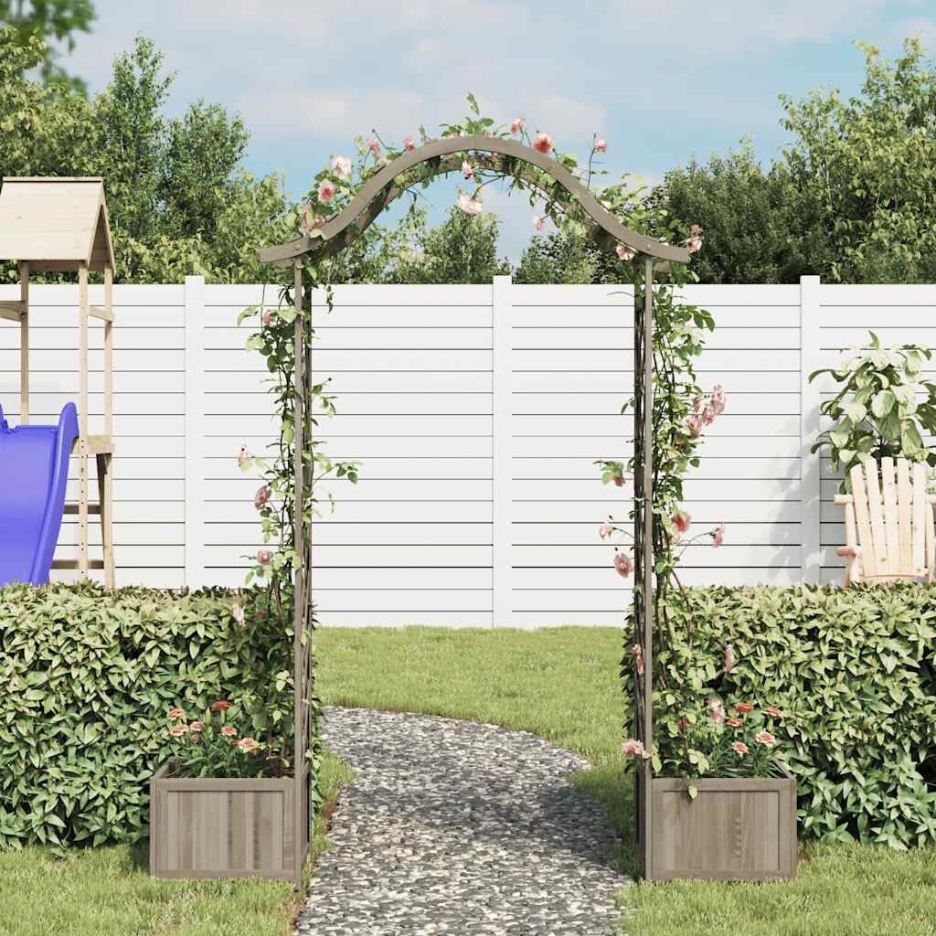 Pergola met plantenbak van vurenhout - 175x40x204 cm - Grijs (35% korting)