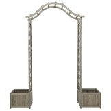 Pergola met plantenbak van vurenhout - 175x40x204 cm - Grijs (35% korting)