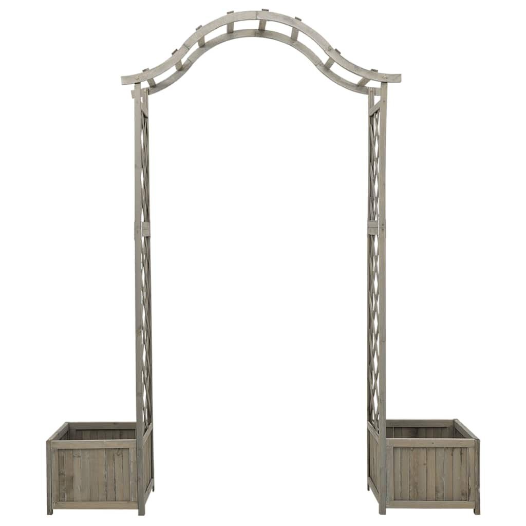 Pergola met plantenbak van vurenhout - 175x40x204 cm - Grijs (35% korting)