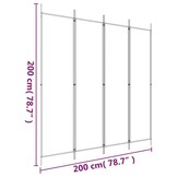 Wit Kamerscherm 4 Panel, 200x200 cm, Inklapbaar - 33% Korting